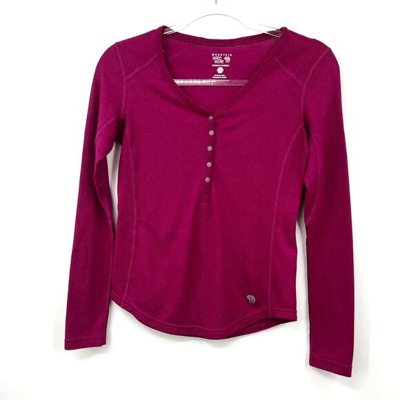 Mountain Hardwear Women's Lightweight Henley Top‎ Long Sleeve Burgundy Size XS - Picture 1 of 5